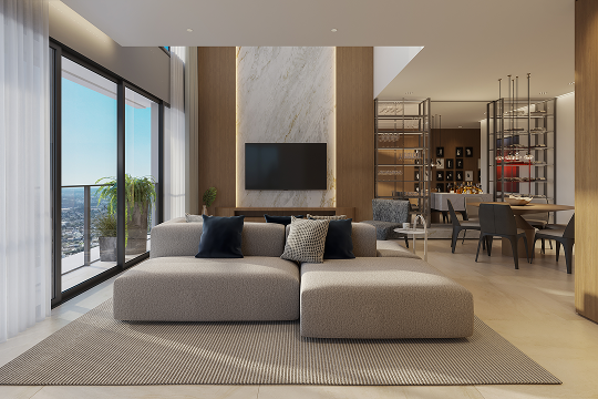 Living Pé Direito Duplo